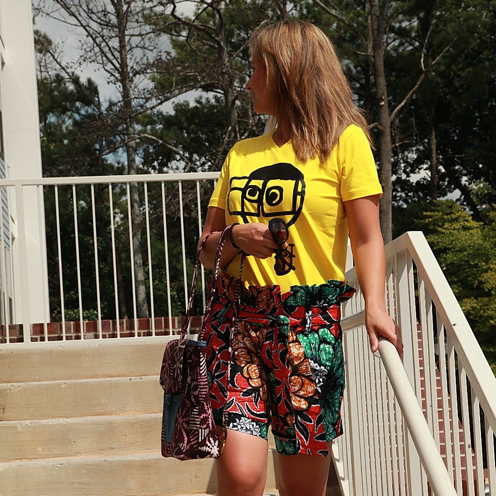 African Print Women's pleated shorts